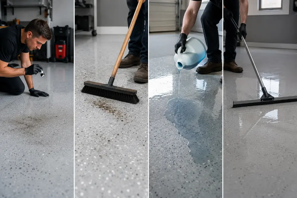 Garage Floor Cleaning Process