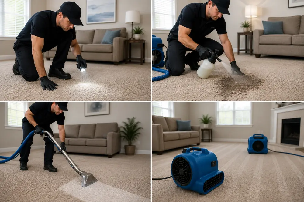 residential carpet cleaning process